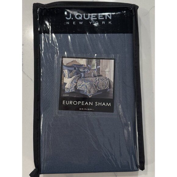 J. Queen New York CARINA European Sham 26" x 26" SOLID BLUE NEW - Picture 3 of 8